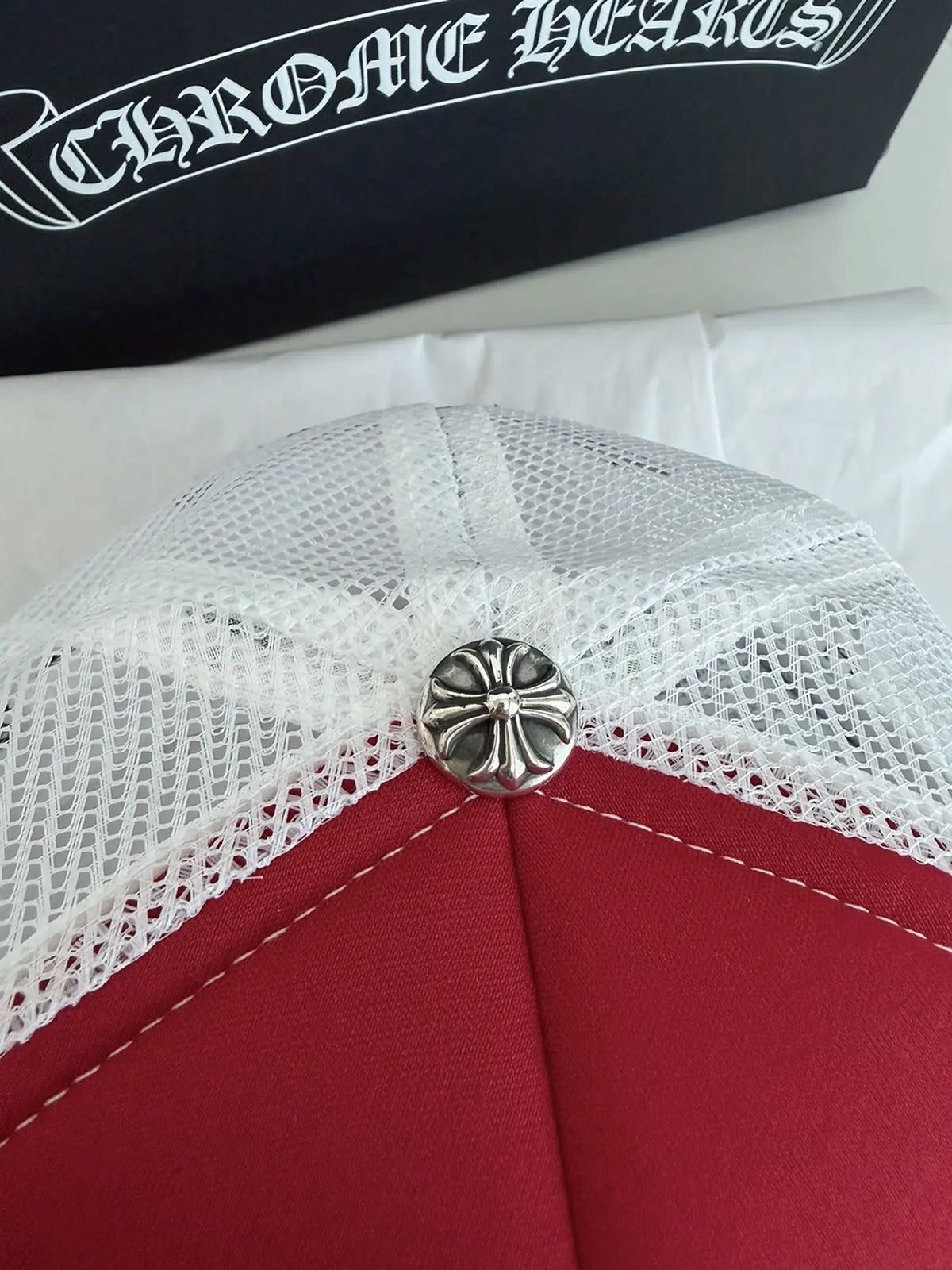 Chrome Hearts Red White Blue Trucker Hat USA 4th Of July