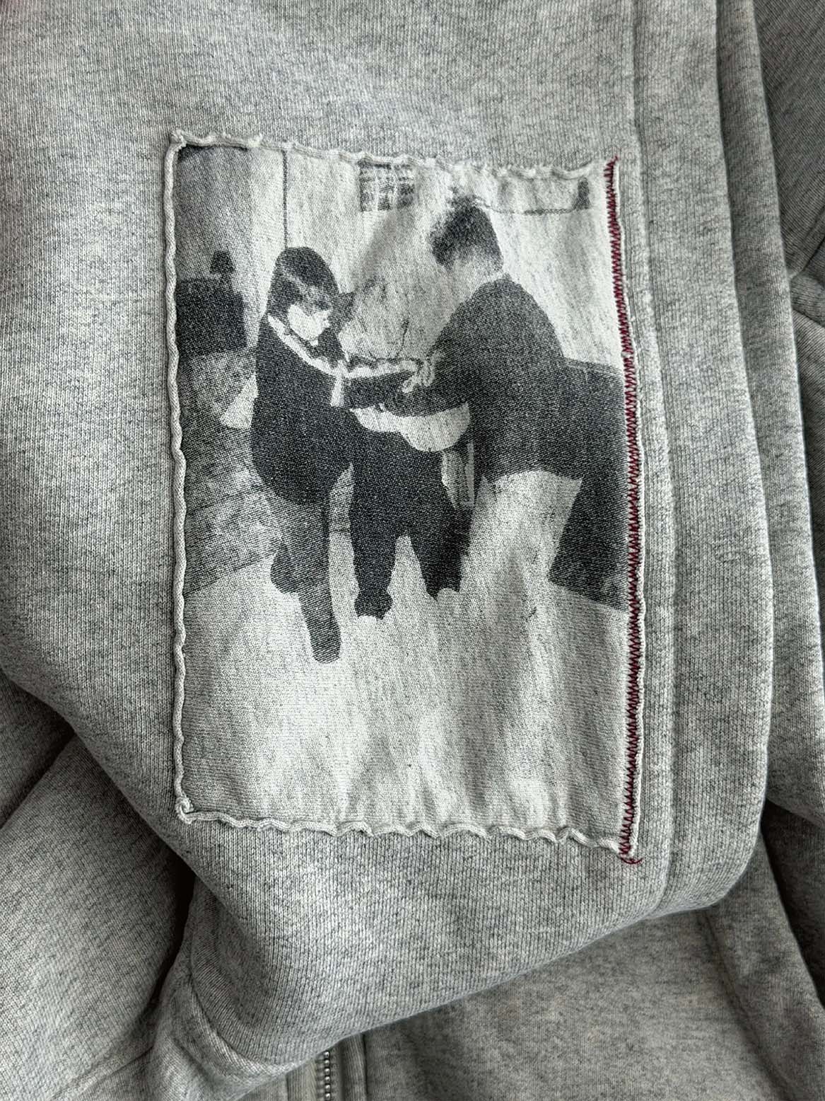 Grey Assemblage Zip Up Hoodie