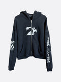 Gas Mask Patchwork Zip Up Hoodie